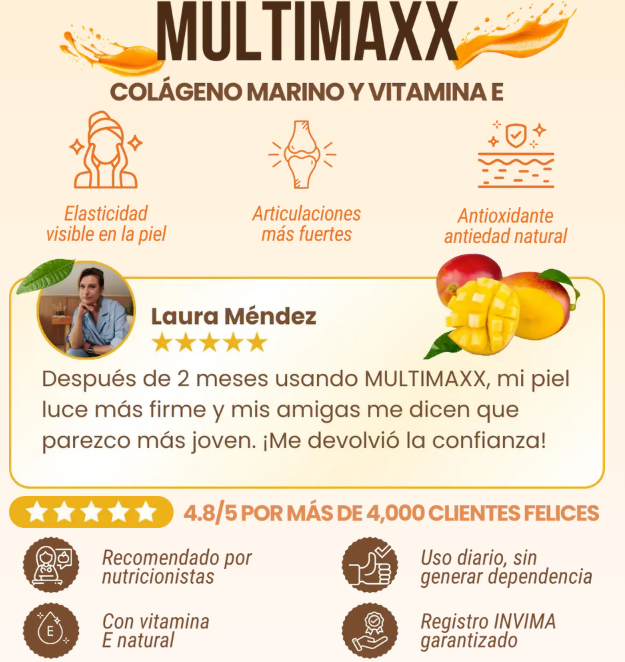 Multimaxx Mango con Vitamina E y Colágeno