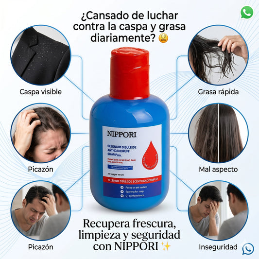 Champú Nippori, champú antidandico, pérdida de cabello, control de aceite refrescante suavizado anti-moda, unisex