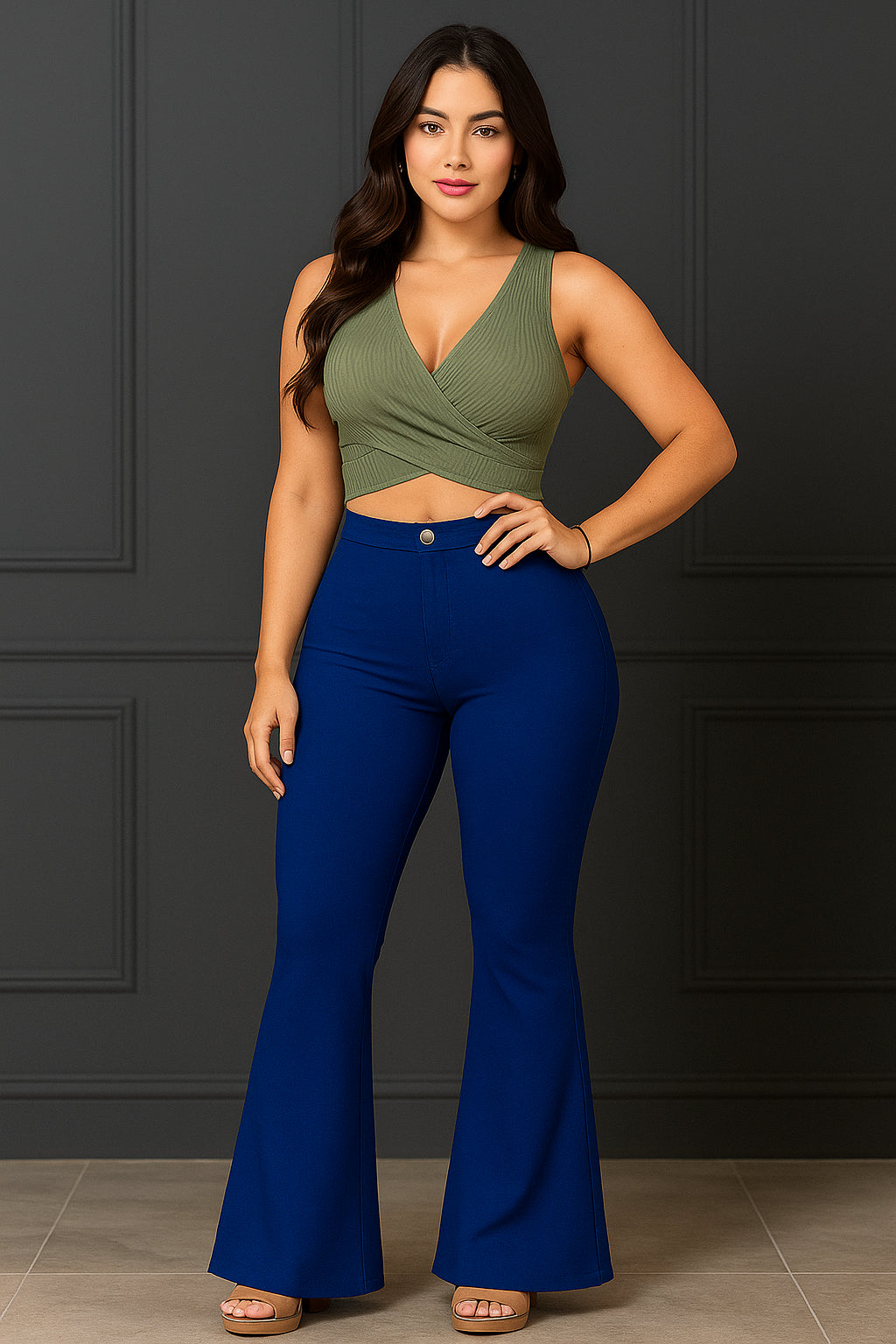 Leggins bota campana broches