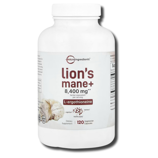 Lion's Mane+ 8.400 mg | Enfoque Mental y Memoria | 120 Cápsulas Veganas