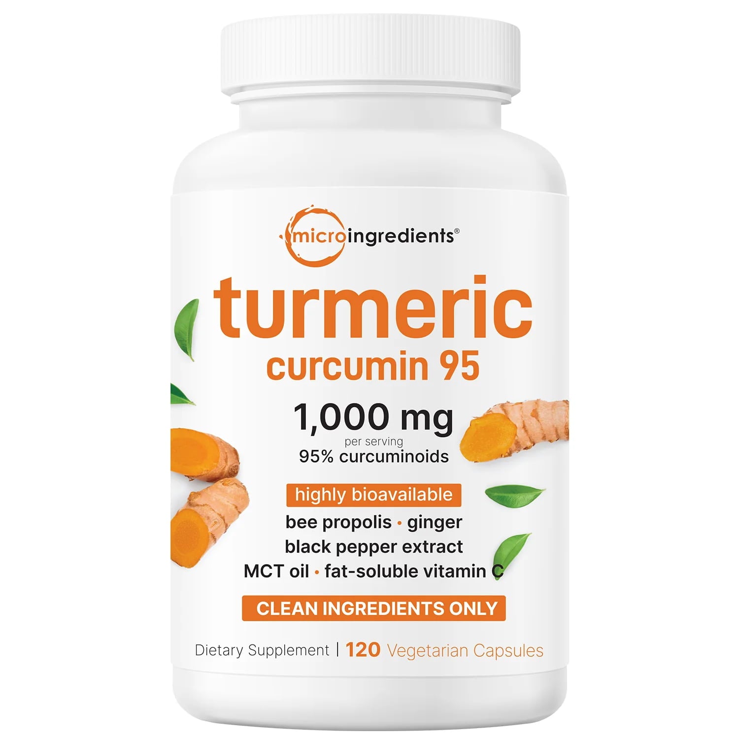 Turmeric - Cúrcuma 1000 mg con pimienta negra y aceite MCT - 120 capsulas - MicroIngredients®